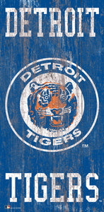 Detroit Tigers Heritage Logo Wood Sign - 6"x12"