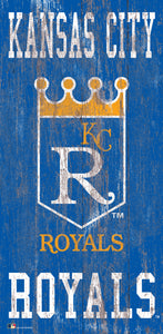 Kansas City Royals Heritage Logo Wood Sign - 6"x12"
