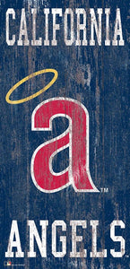 Los Angeles Angels  Heritage Logo Wood Sign - 6"x12"