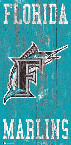 Miami Marlins Heritage Logo Wood Sign - 6