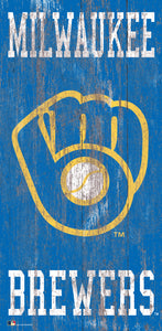 Milwaukee Brewers Heritage Logo Wood Sign - 6"x12"