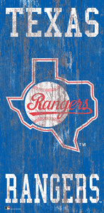 Texas Rangers Heritage Logo Wood Sign - 6"x12"