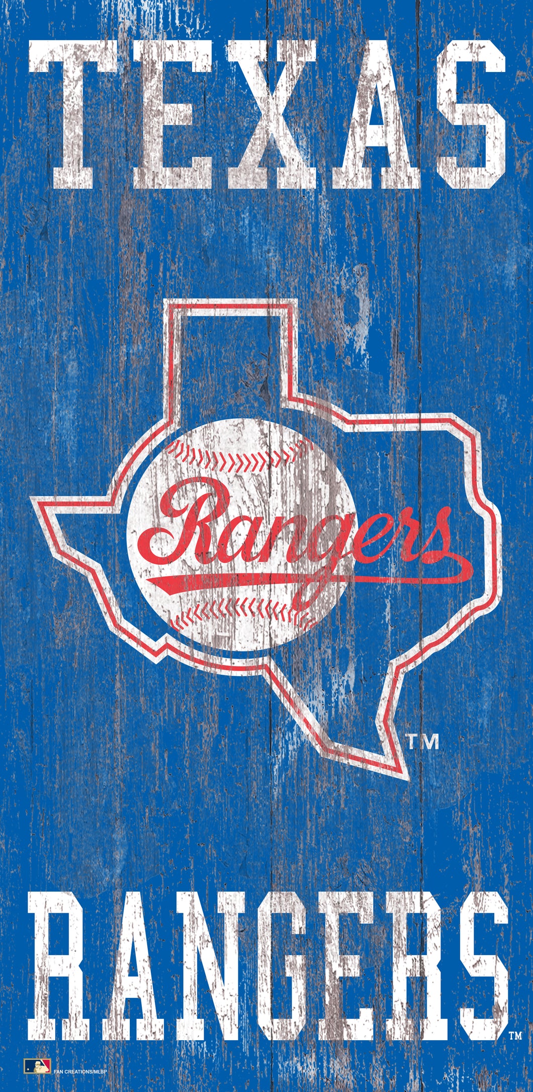 Texas Rangers Heritage Logo Wood Sign - 6