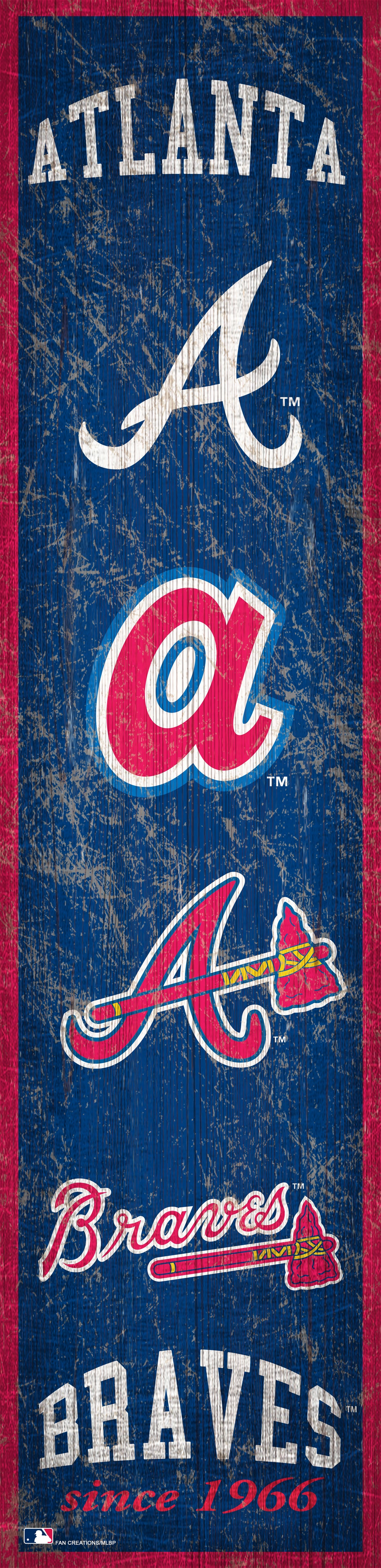 Atlanta Braves Heritage Banner Wood Sign - 6