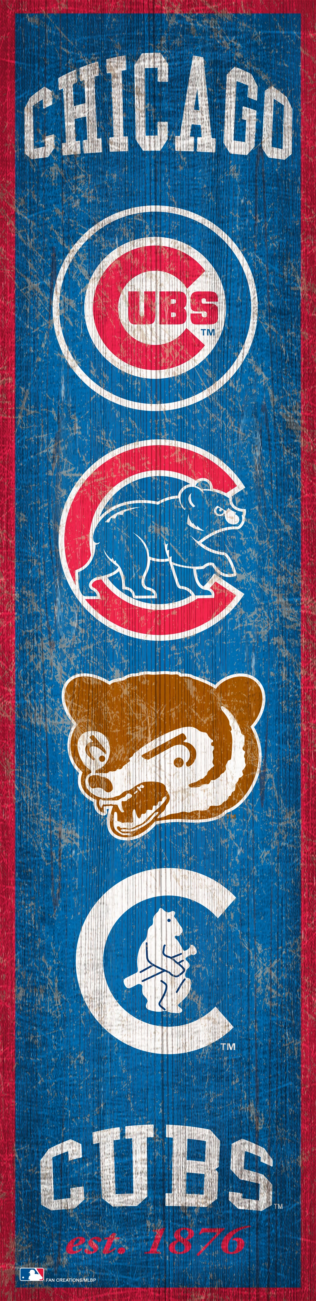 Chicago Cubs Heritage Banner Wood Sign - 6