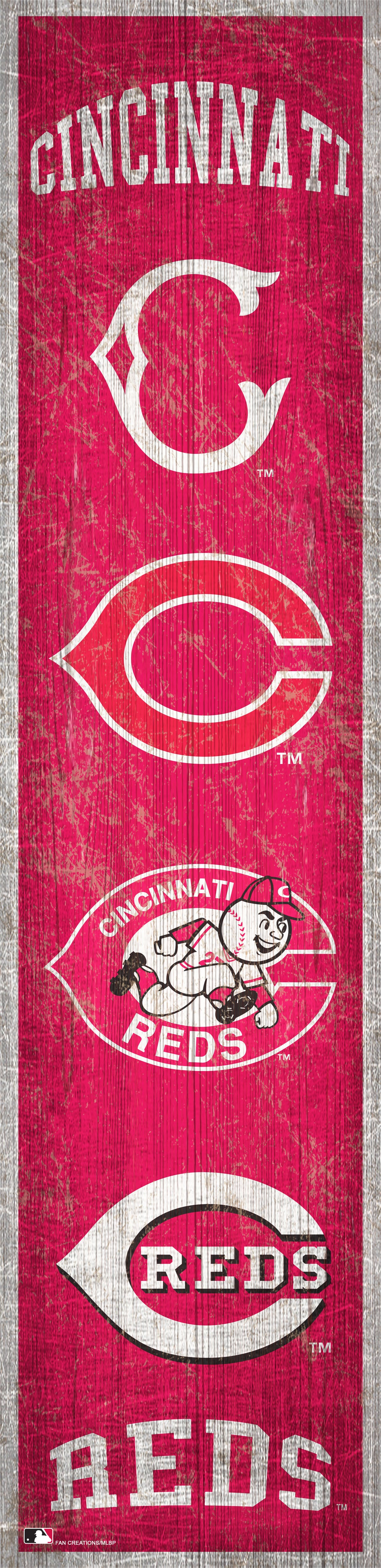 Cincinnati Reds Heritage Banner Wood Sign - 6