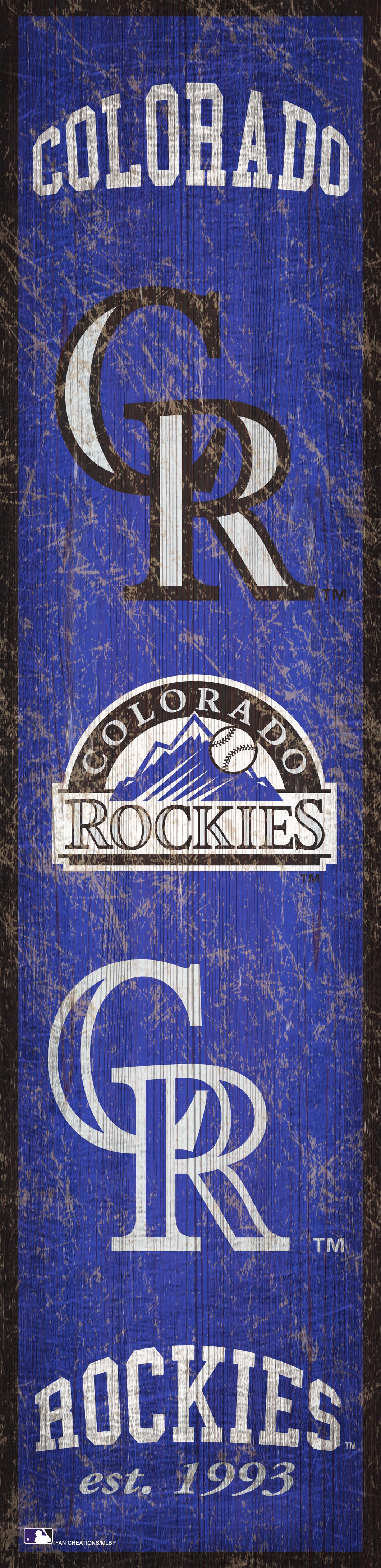 Colorado Rockies Heritage Banner Wood Sign - 6