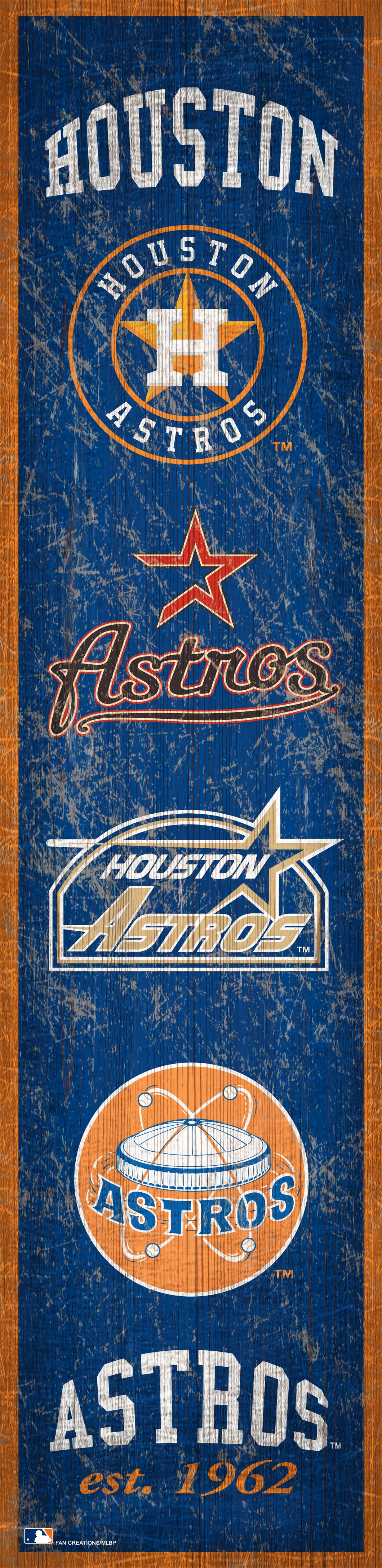 Houston Astros Heritage Banner Wood Sign - 6