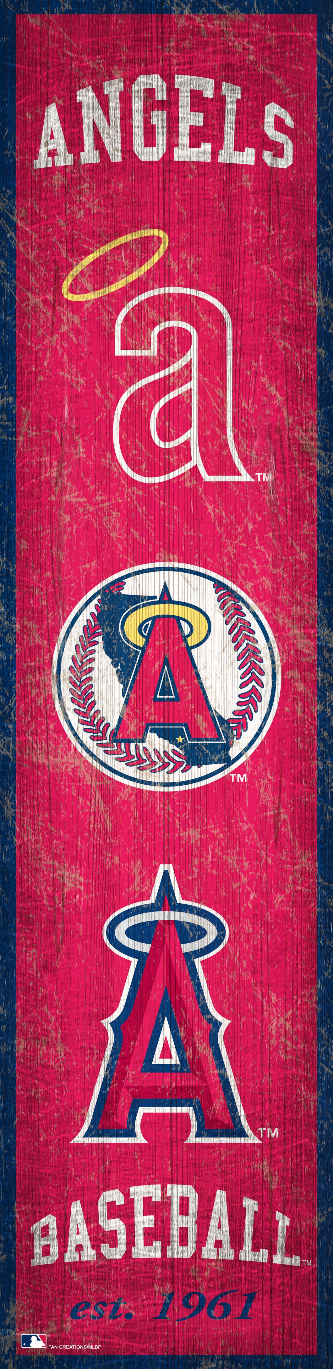 Los Angeles Angels Heritage Banner Wood Sign - 6