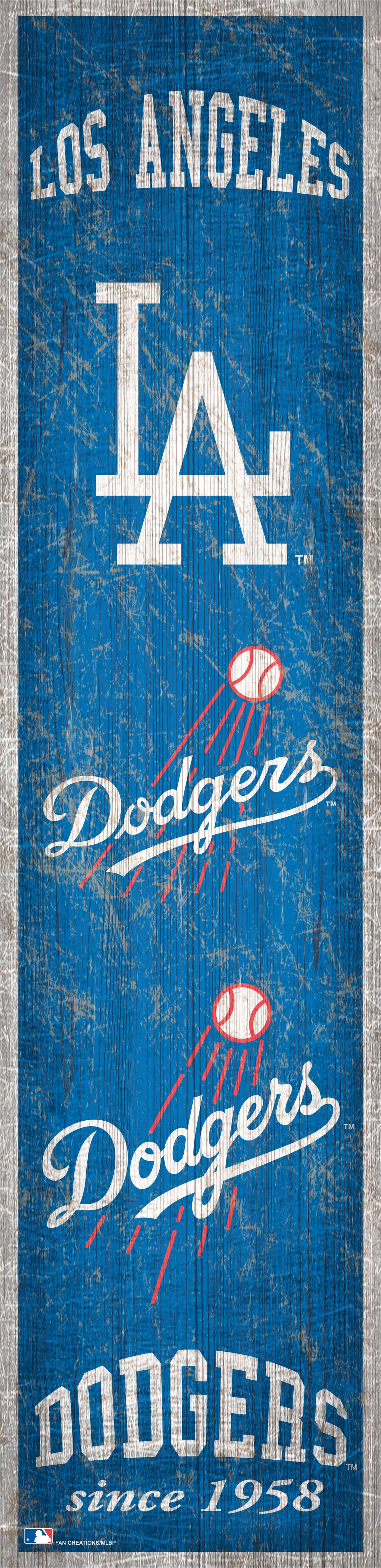 Los Angeles Dodgers Heritage Banner Wood Sign - 6