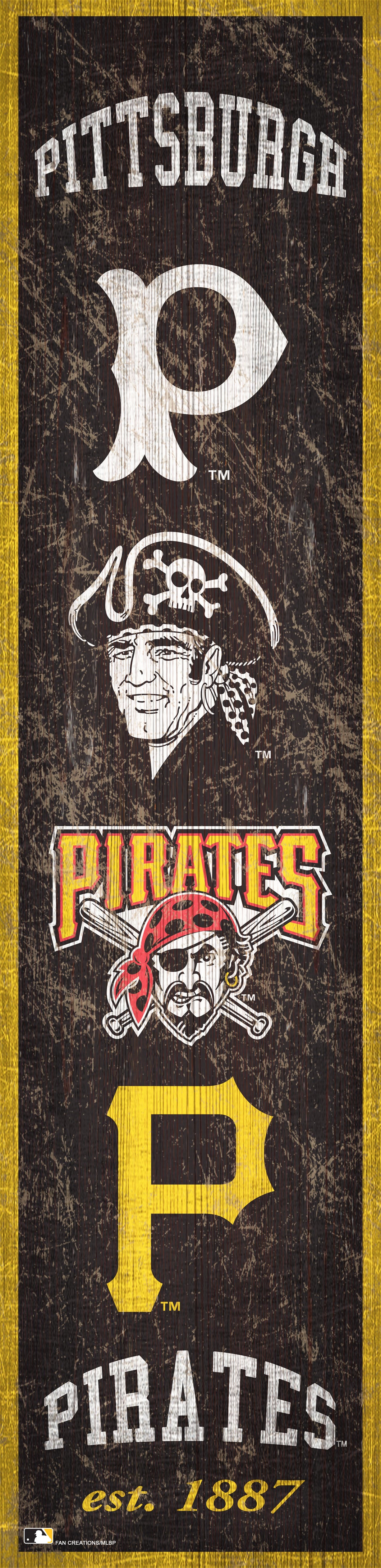 Pittsburgh Pirates Heritage Banner Wood Sign - 6