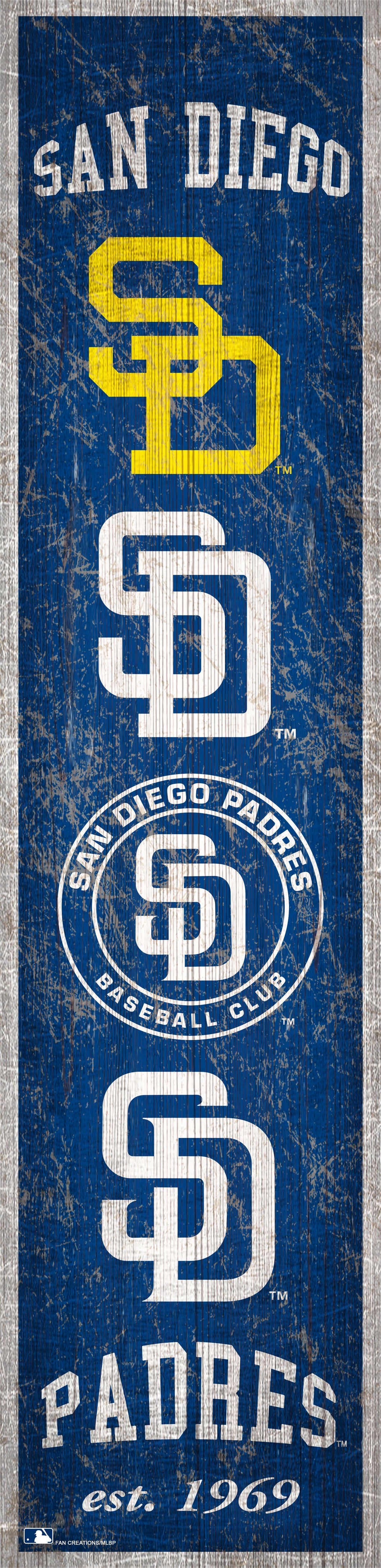 San Diego Padres Heritage Banner Wood Sign - 6