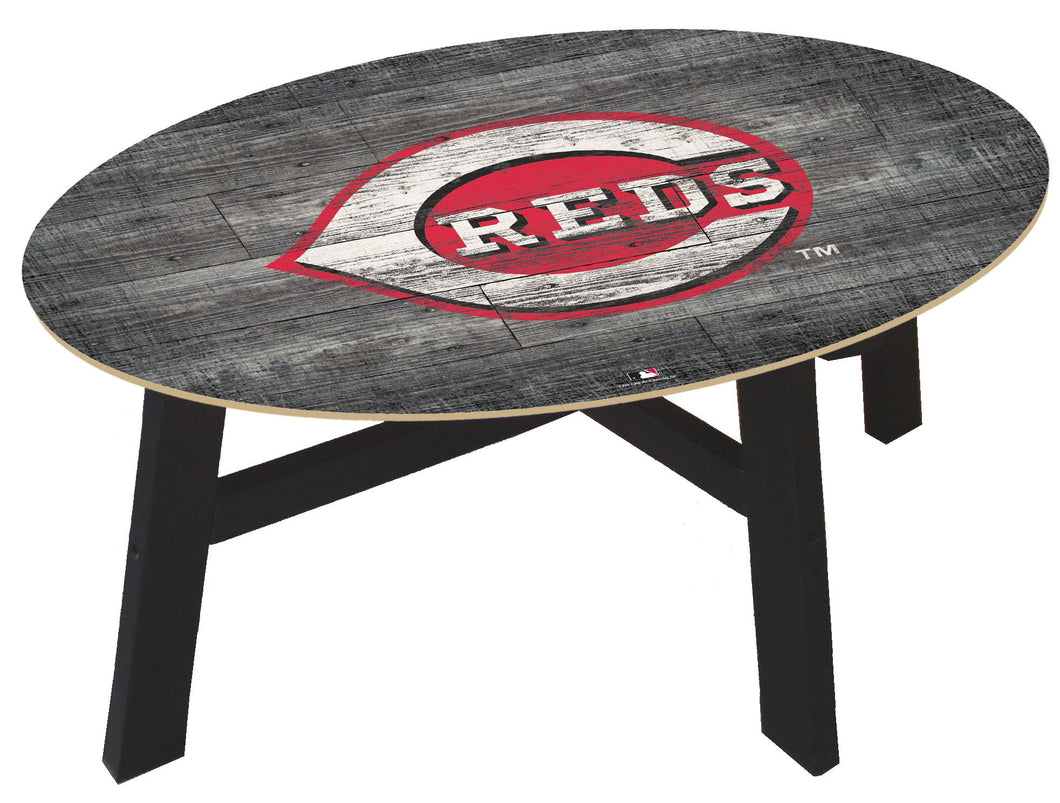 Cincinnati Reds Distressed Wood Coffee Table