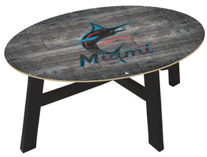 Miami Marlins Distressed Wood Coffee Table