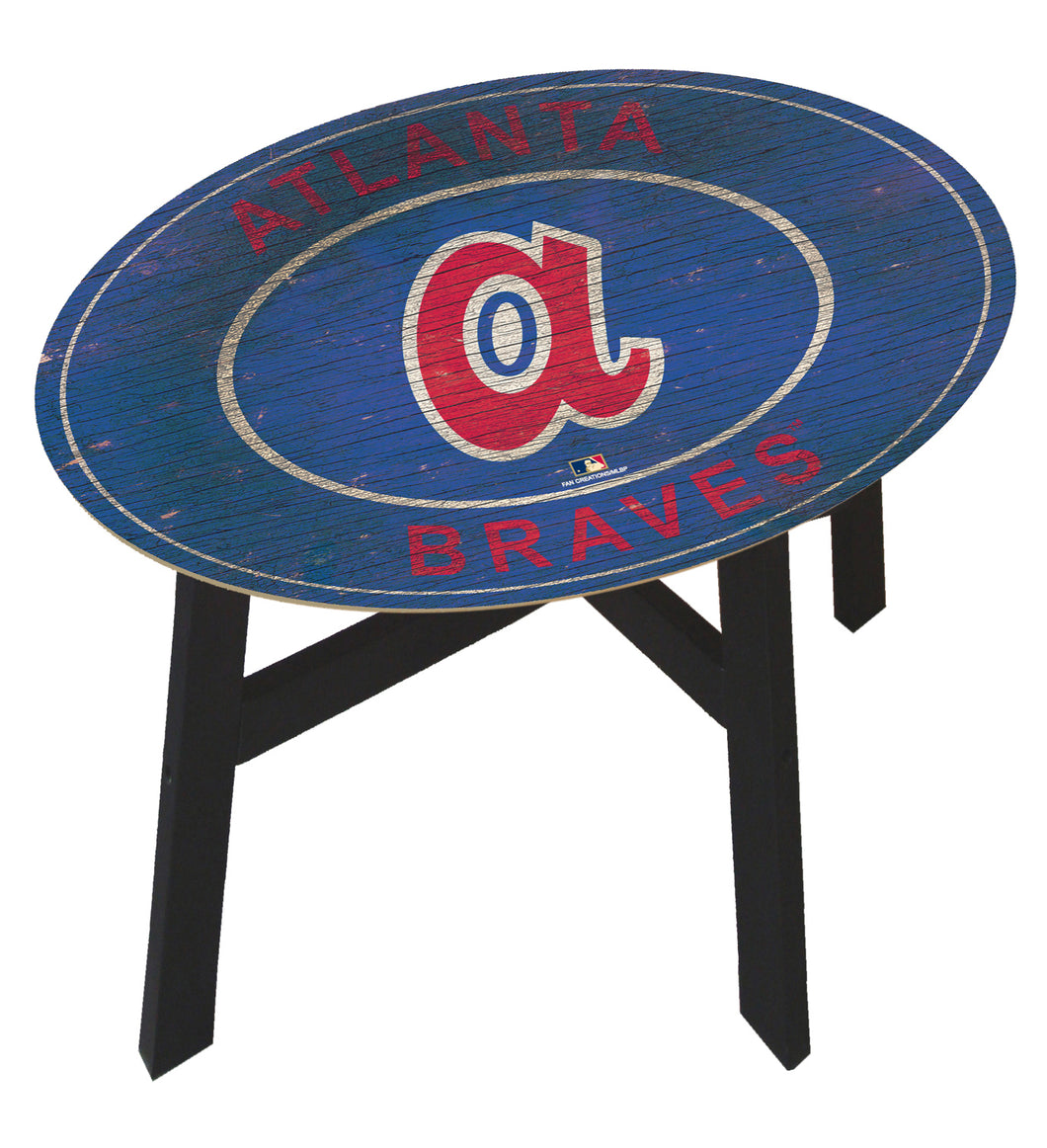 Atlanta Braves Heritage Logo Wood Side Table