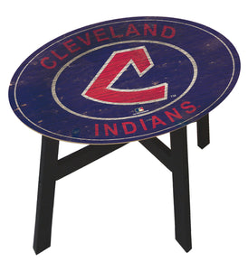 Cleveland Indians Heritage Logo Wood Side Table