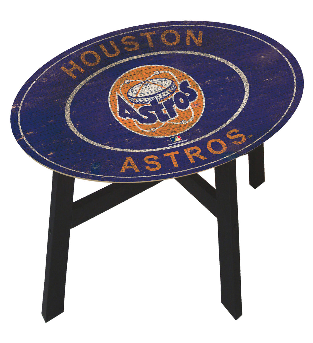 Houston Astros Heritage Logo Wood Side Table