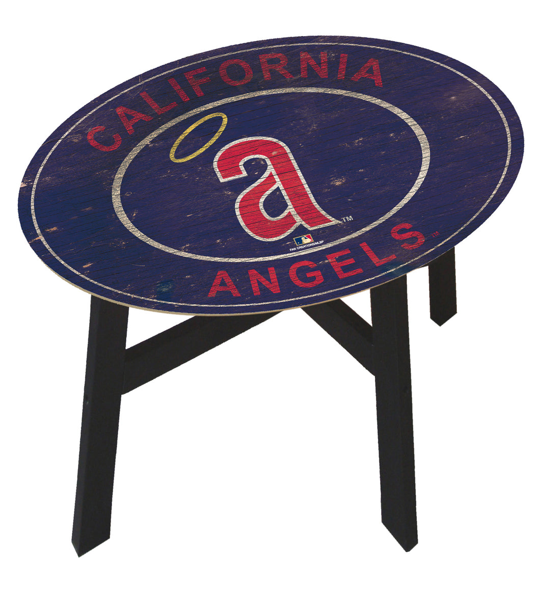 Los Angeles Angels Heritage Logo Wood Side Table