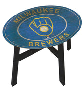 Milwaukee Brewers Heritage Logo Wood Side Table