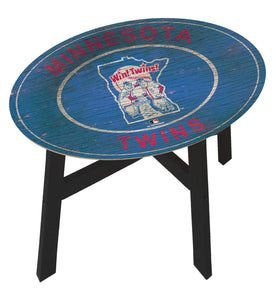 Minnesota Twins Heritage Logo Wood Side Table
