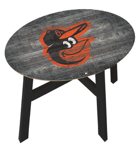 Baltimore Orioles Distressed Logo Wood Side Table