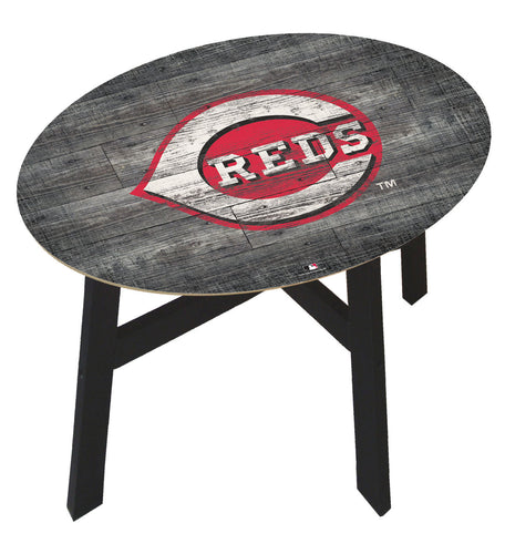 Cincinnati Reds Distressed Logo Wood Side Table