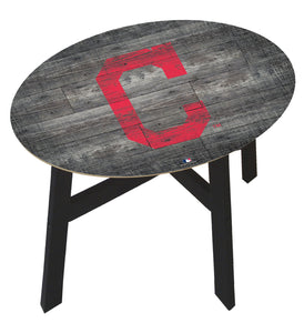 Cleveland Indians Distressed Logo Wood Side Table