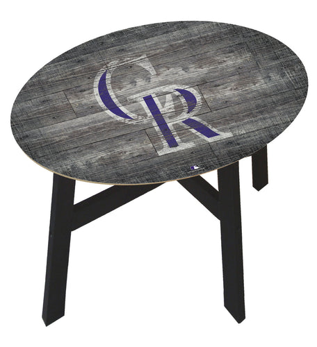 Colorado Rockies Distressed Logo Wood Side Table