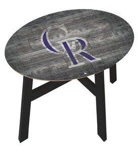 Colorado Rockies Distressed Logo Wood Side Table