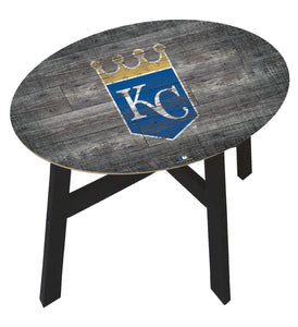 Kansas City Royals Distressed Logo Wood Side Table