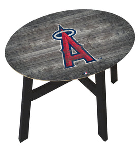 Los Angeles Angels Distressed Logo Wood Side Table