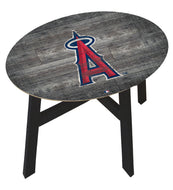Los Angeles Angels Distressed Logo Wood Side Table