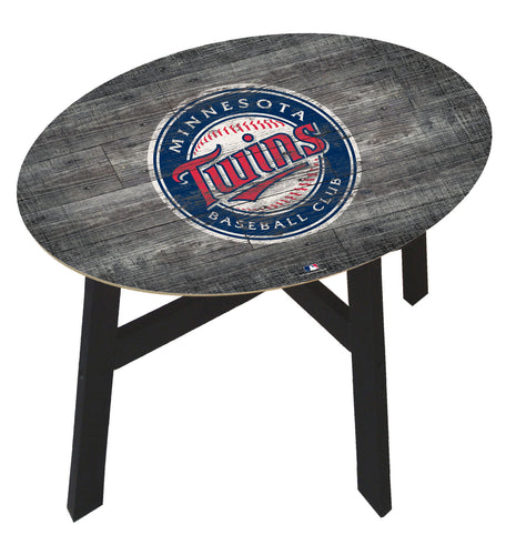 Minnesota Twins Distressed Logo Wood Side Table