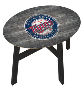 Minnesota Twins Distressed Logo Wood Side Table