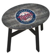 Minnesota Twins Distressed Logo Wood Side Table