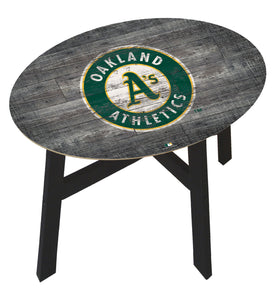 Oakland Athletics Distressed Logo Wood Side Table