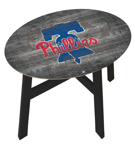 Philadelphia Phillies Distressed Logo Wood Side Table