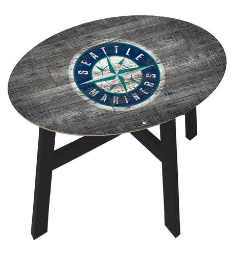 Seattle Mariners Distressed Logo Wood Side Table