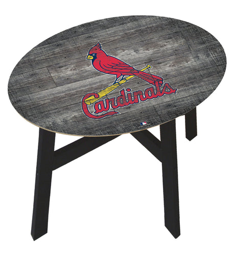 St. Louis Cardinals Distressed Logo Wood Side Table