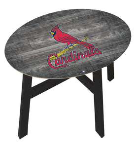St. Louis Cardinals Distressed Logo Wood Side Table