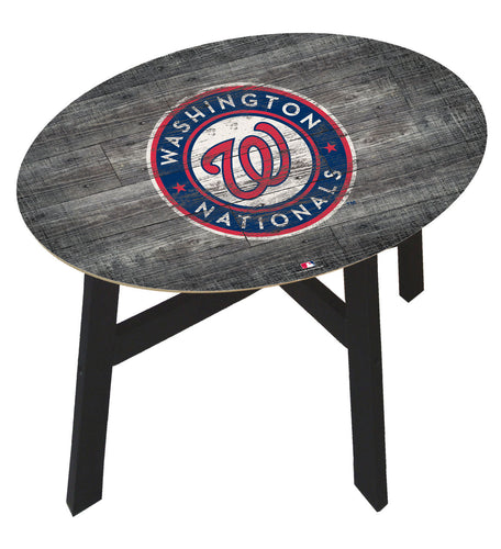 Washington Nationals Distressed Logo Wood Side Table