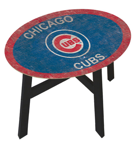 Chicago Cubs Team Color Wood Side Table