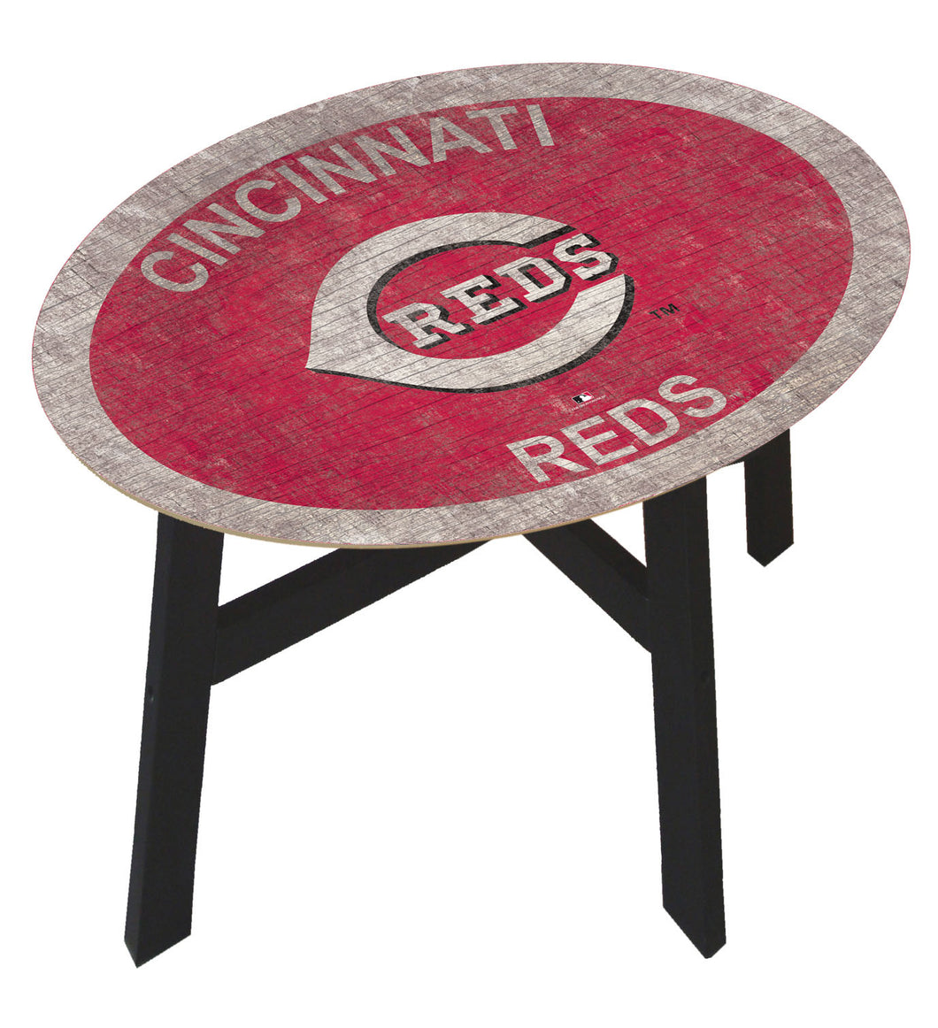 Cincinnati Reds Team Color Wood Side Table
