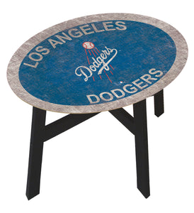 Los Angeles Dodgers Team Color Wood Side Table