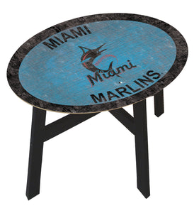 Miami Marlins Team Color Wood Side Table