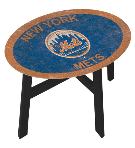 New York Mets Team Color Wood Side Table