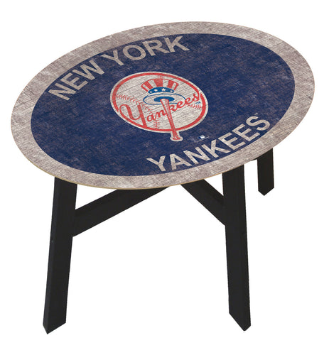New York Yankees Team Color Wood Side Table