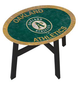 Oakland Athletics Team Color Wood Side Table