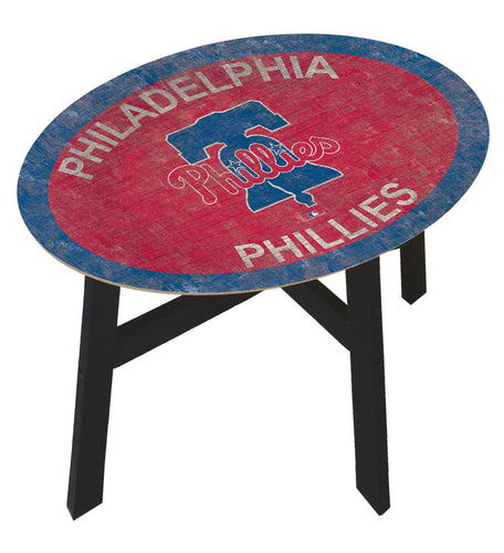 Philadelphia Phillies Team Color Wood Side Table