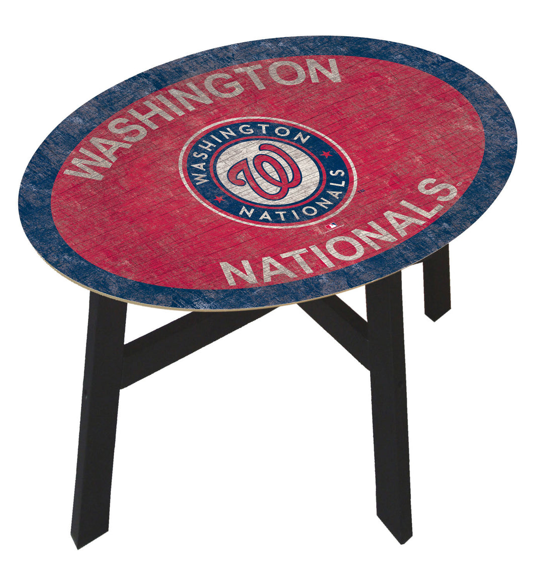 Washington Nationals Team Color Wood Side Table